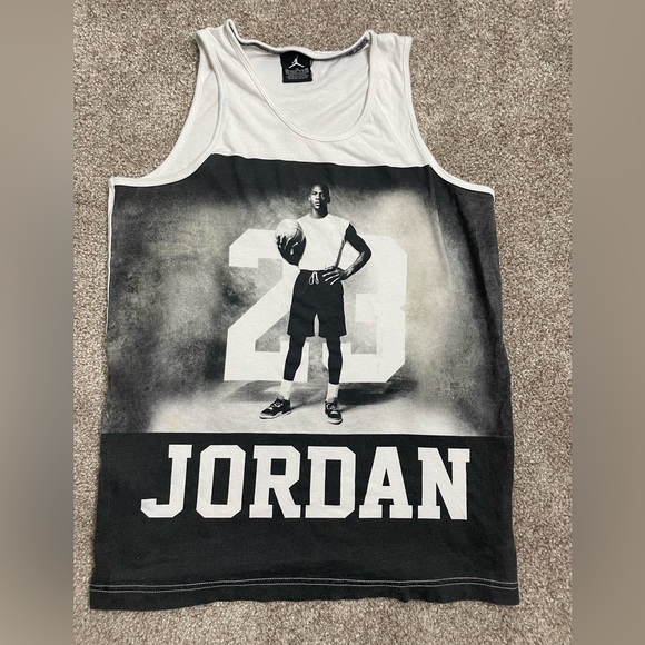 Jordan Other - Air Jordan collectors tank Michael Jordan  photograph #23 bulls goat black white